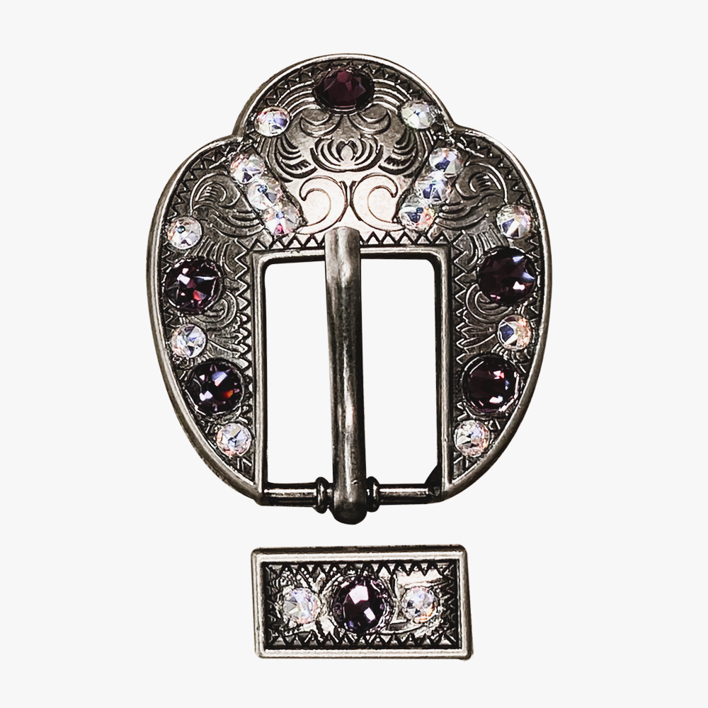 Antique Silver Amethyst, AB Crystal Conchos - Sizes from 1