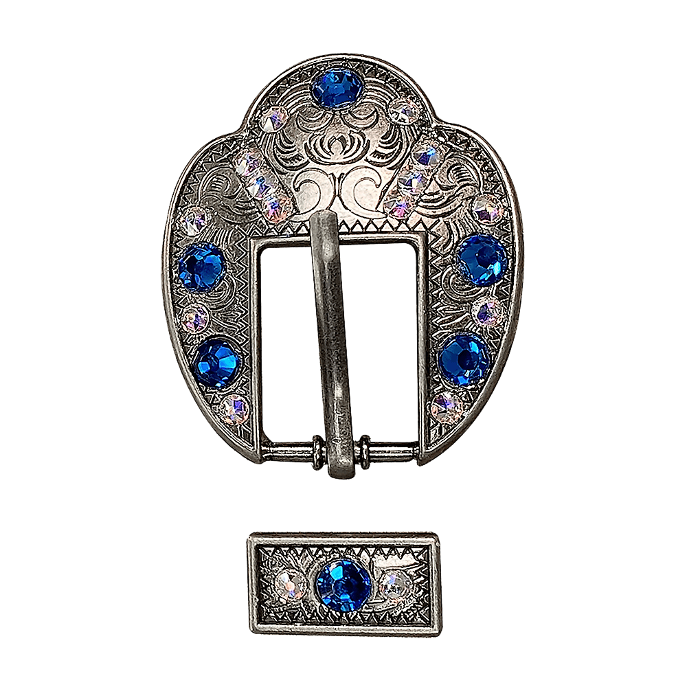 Capri & AB Antique Silver European Crystal Fancy Buckle - RODEO DRIVE