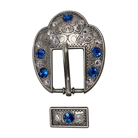 Capri & AB Antique Silver European Crystal Fancy Buckle - RODEO DRIVE
