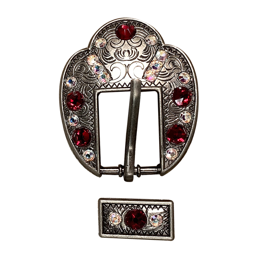 Antique Silver Ruby, AB Crystal Conchos - Sizes from 1