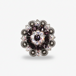 Antique Silver Amethyst - AB Crystal Conchos | Sizes 1"- 3" | Buckles | Saddle Set | Leather Rosettes | Slide