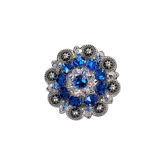 Capri & AB Antique Silver 1.5" European Crystal Concho - RODEO DRIVE