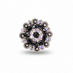 Antique Silver Jet - AB Crystal Conchos | Sizes 1"- 3" | Buckles | Saddle Set | Leather Rosettes | Slide