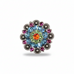 Antique Silver Tie Dye Crystal Conchos | Sizes 1"- 3" | Buckles | Saddle Set | Leather Rosettes | Slide