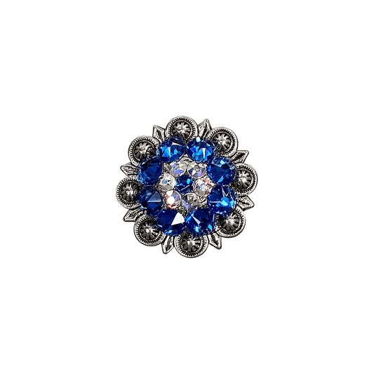 Capri & AB Antique Silver 1.25" European Crystal Concho - RODEO DRIVE