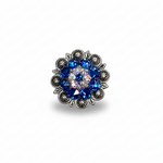 Antique Silver Capri - AB Crystal Conchos | Sizes 1"- 3" | Buckles | Saddle Set | Leather Rosettes | Slide
