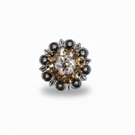 Antique Silver Champagne - AB Crystal Conchos | Sizes 1"- 3" | Buckles | Saddle Set | Leather Rosettes | Slide