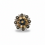 Antique Silver Champagne - Jet Crystal Conchos | Sizes 1"- 3" | Buckles | Saddle Set | Leather Rosettes | Slide