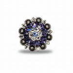 Antique Silver Light Sapphire - Clear - Lilac Crystal Conchos | Sizes 1"- 3" | Buckles | Saddle Set | Leather Rosettes | Slide