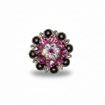 Antique Silver Pink - AB Crystal Conchos | Sizes 1"- 3" | Buckles | Saddle Set | Leather Rosettes | Slide