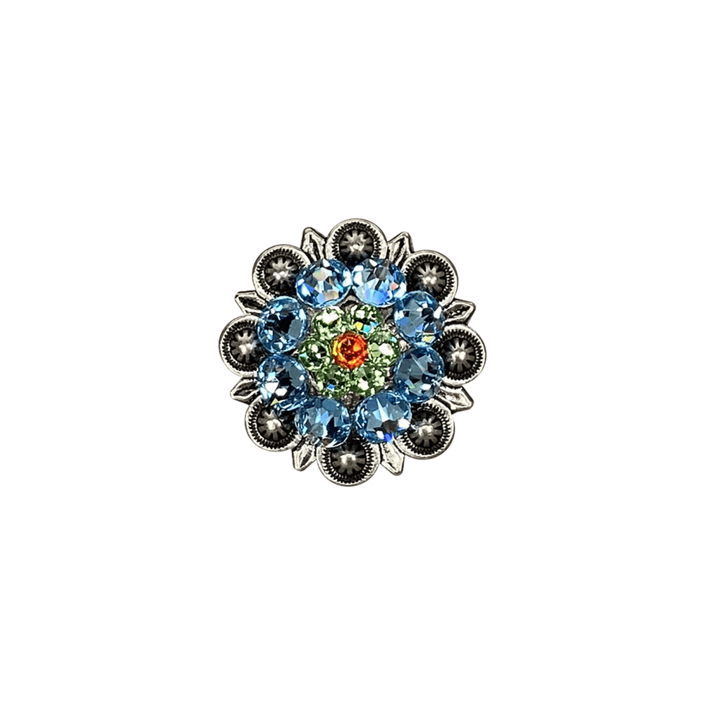 Tie Dye Antique Silver 1.25" European Crystal Concho - RODEO DRIVE