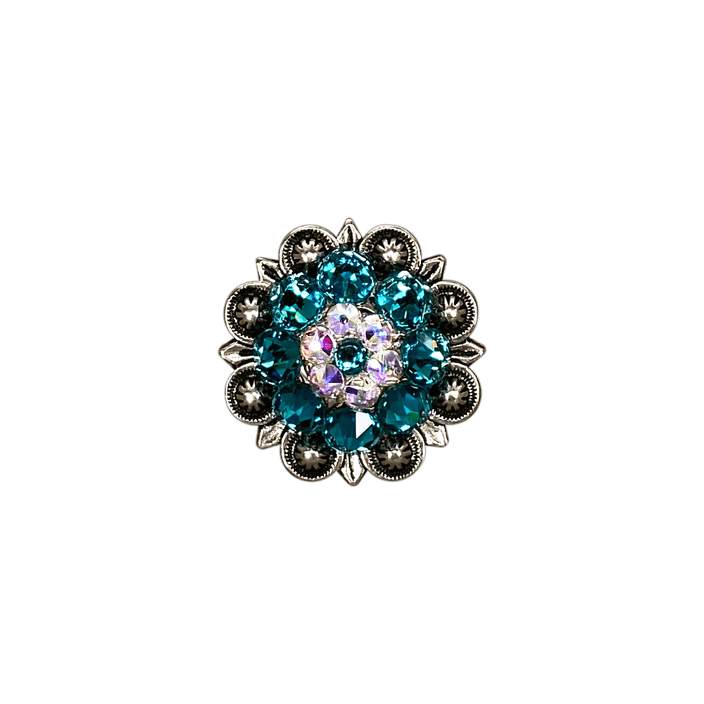 Teal & AB Antique Silver 1.25