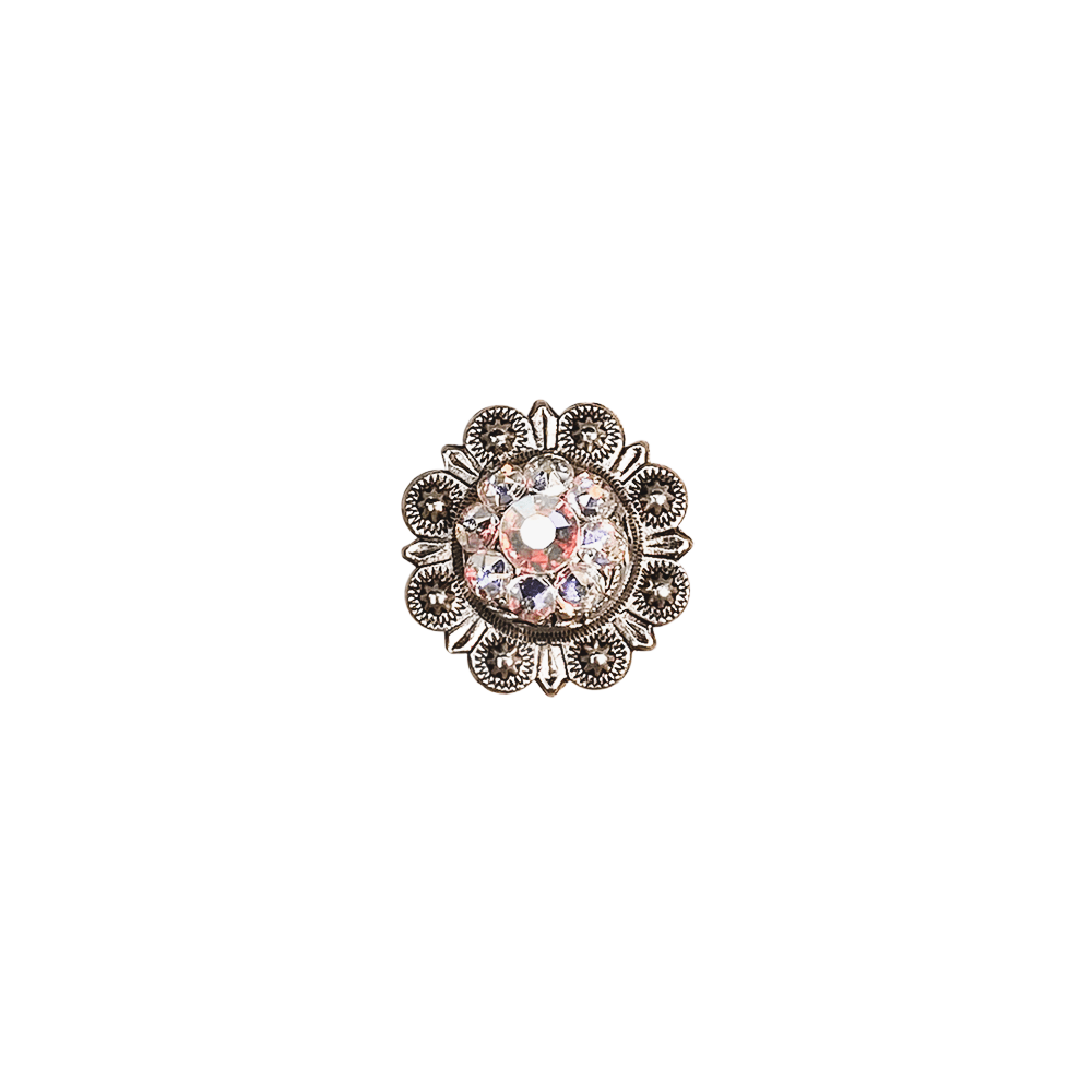 AB Antique Silver 1" European Crystal Concho - RODEO DRIVE