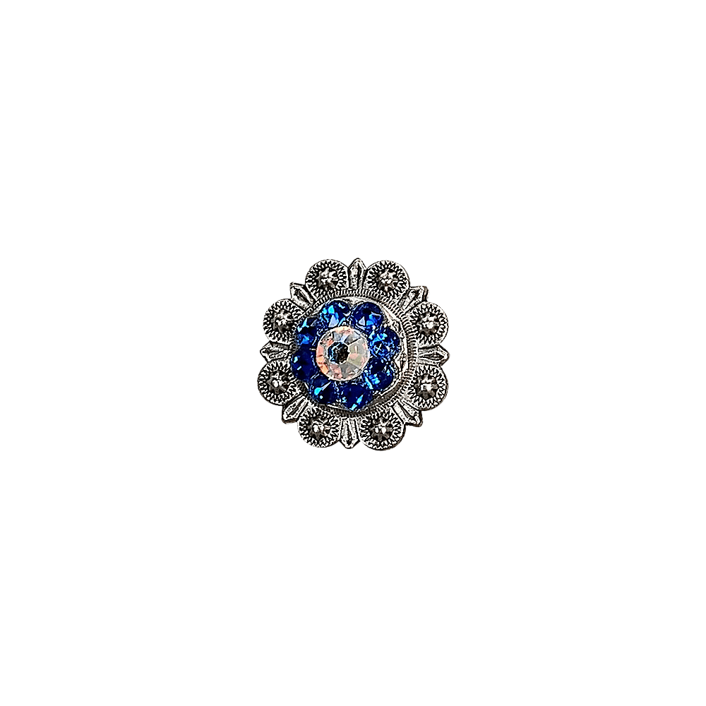 Capri & AB Antique Silver 1" European Crystal Concho - RODEO DRIVE