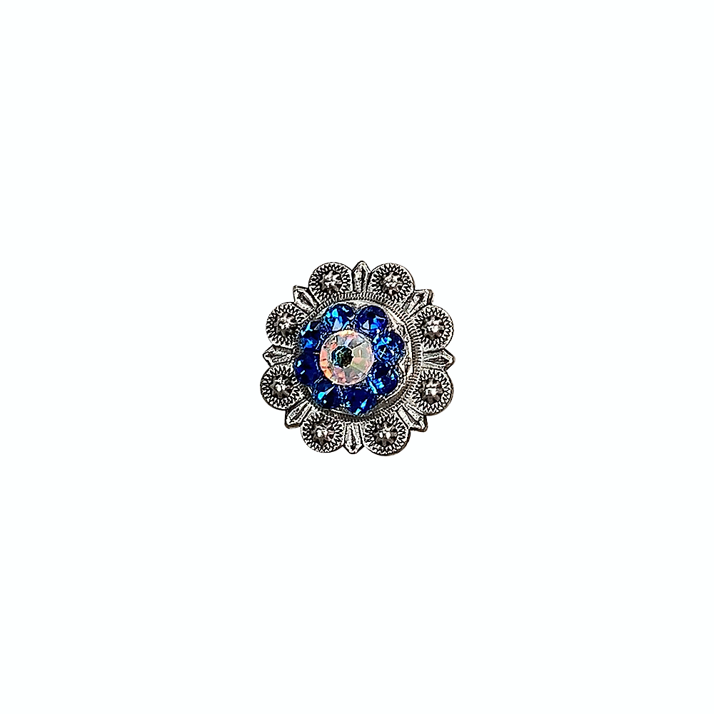 Antique Silver Capri, AB Crystal Conchos - Sizes from 1