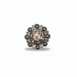 Antique Silver Champagne - AB Crystal Conchos | Sizes 1"- 3" | Buckles | Saddle Set | Leather Rosettes | Slide