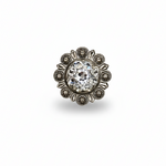 Antique Silver Clear Crystal Conchos | Sizes 1"- 3" | Buckles | Saddle Set | Leather Rosettes | Slide