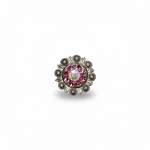 Antique Silver Pink - AB Crystal Conchos | Sizes 1"- 3" | Buckles | Saddle Set | Leather Rosettes | Slide