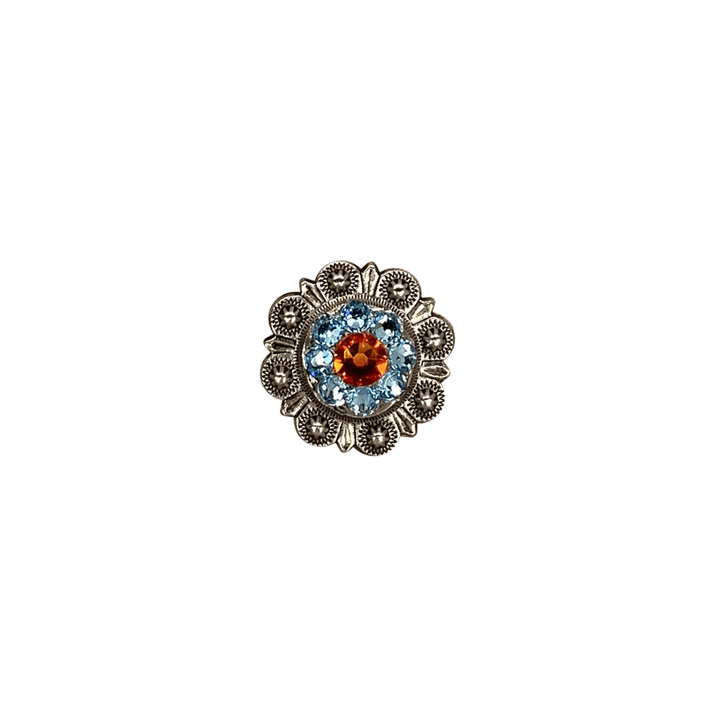 Tie Dye Antique Silver 1" European Crystal Concho - RODEO DRIVE