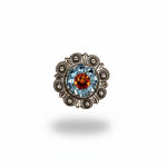 Antique Silver Tie Dye Crystal Conchos | Sizes 1"- 3" | Buckles | Saddle Set | Leather Rosettes | Slide