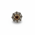 Antique Silver Topaz - Champagne Crystal Conchos | Sizes 1"- 3" | Buckles | Saddle Set | Leather Rosettes | Slide