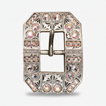 Antique Silver AB Crystal Conchos | Sizes 1"- 3" | Buckles | Saddle Set | Leather Rosettes | Slide