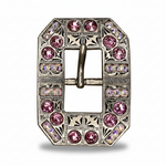 Antique Silver Pink - AB Crystal Conchos | Sizes 1"- 3" | Buckles | Saddle Set | Leather Rosettes | Slide