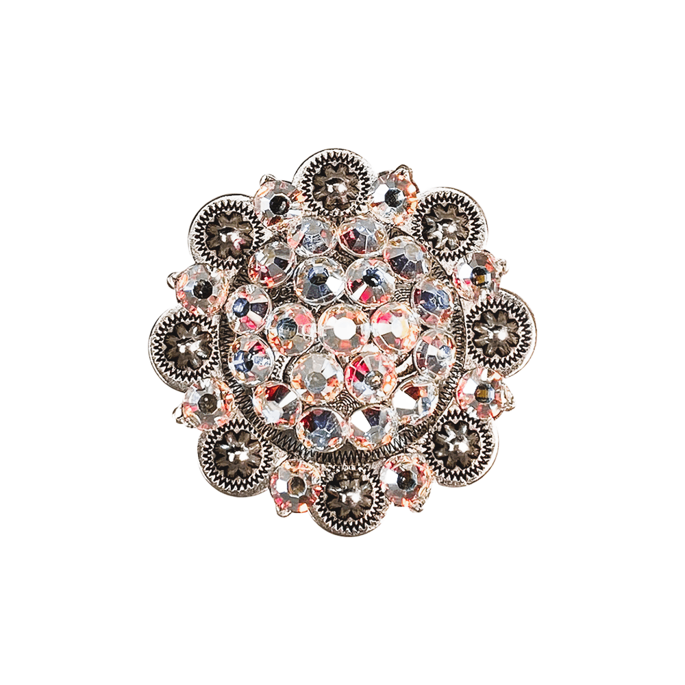AB Antique Silver 2" European Crystal Concho - RODEO DRIVE