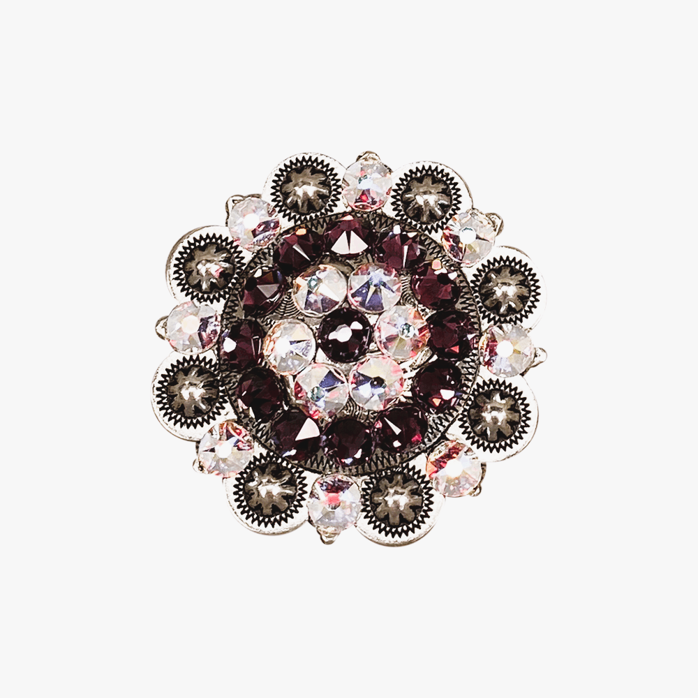 Amethyst & AB Antique Silver 2" European Crystal Concho - RODEO DRIVE