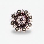 Antique Silver Amethyst - AB Crystal Conchos | Sizes 1"- 3" | Buckles | Saddle Set | Leather Rosettes | Slide