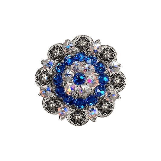 Capri & AB Antique Silver 2" European Crystal Concho - RODEO DRIVE