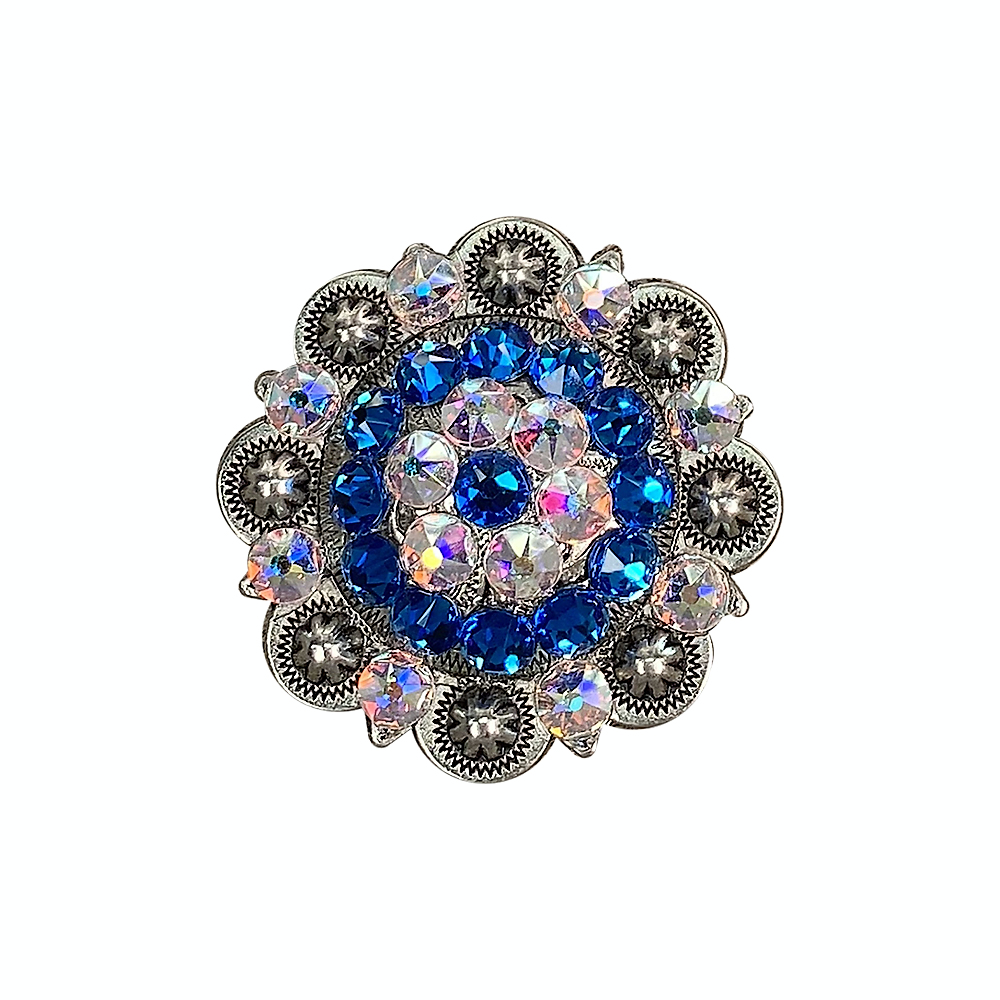 Antique Silver Capri, AB Crystal Conchos - Sizes from 1