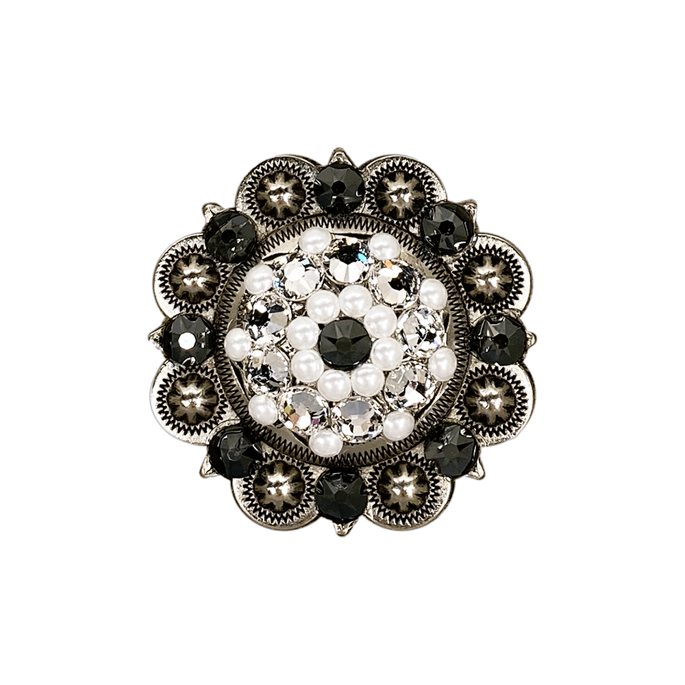 Jet, Pearl & Clear Antique Silver 2