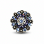 Antique Silver Light Sapphire - Clear - Lilac Crystal Conchos | Sizes 1"- 3" | Buckles | Saddle Set | Leather Rosettes | Slide