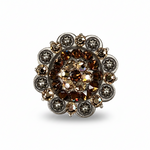 Antique Silver Topaz - Champagne Crystal Conchos | Sizes 1"- 3" | Buckles | Saddle Set | Leather Rosettes | Slide