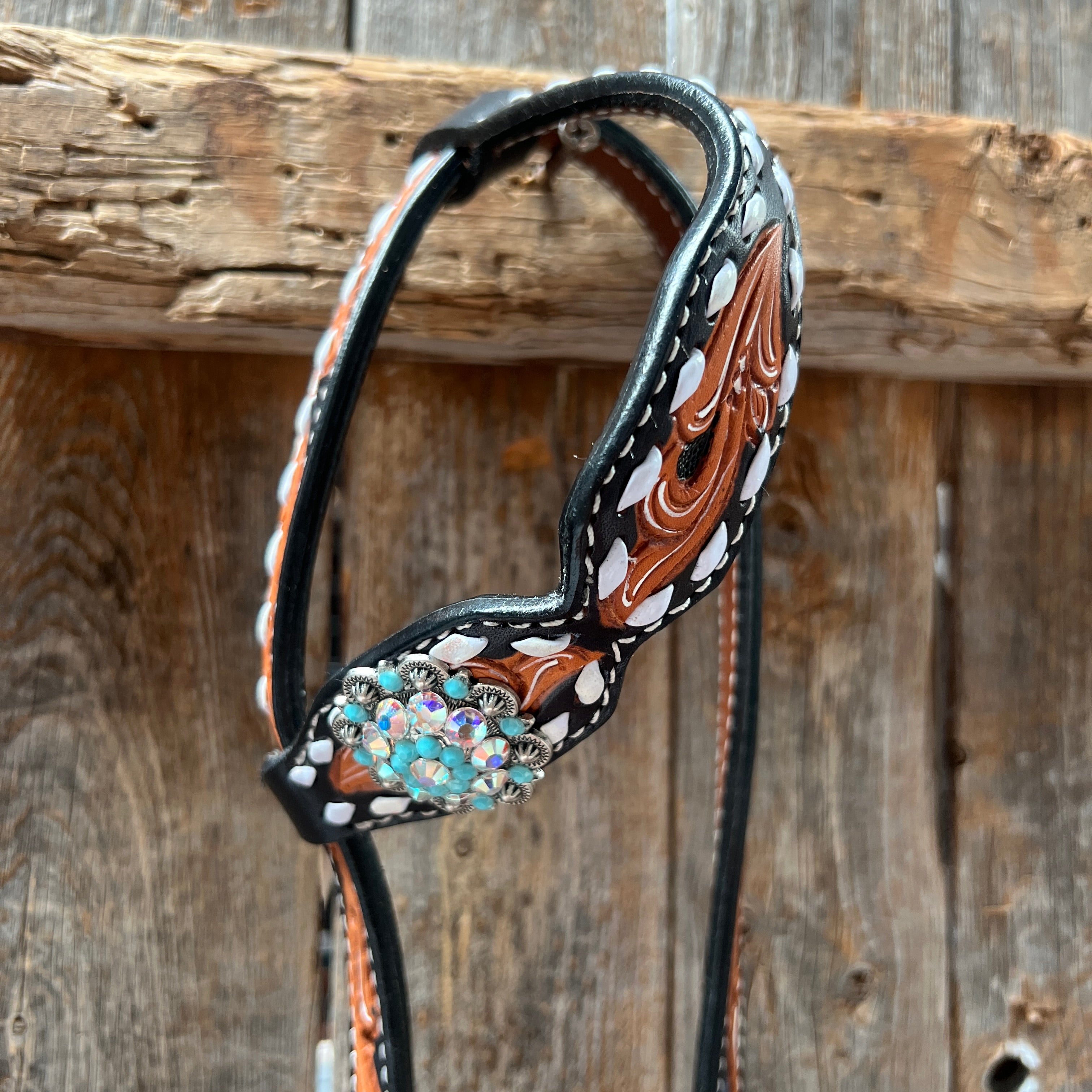 Classic Pink Daisies  Browband/One Ear Tack Set #BBBC114