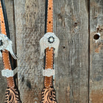 Floral Whipstitch Black and Red Browband / One Ear - Triangle / Gladiator Breastcollar Tack Set #BBBC642