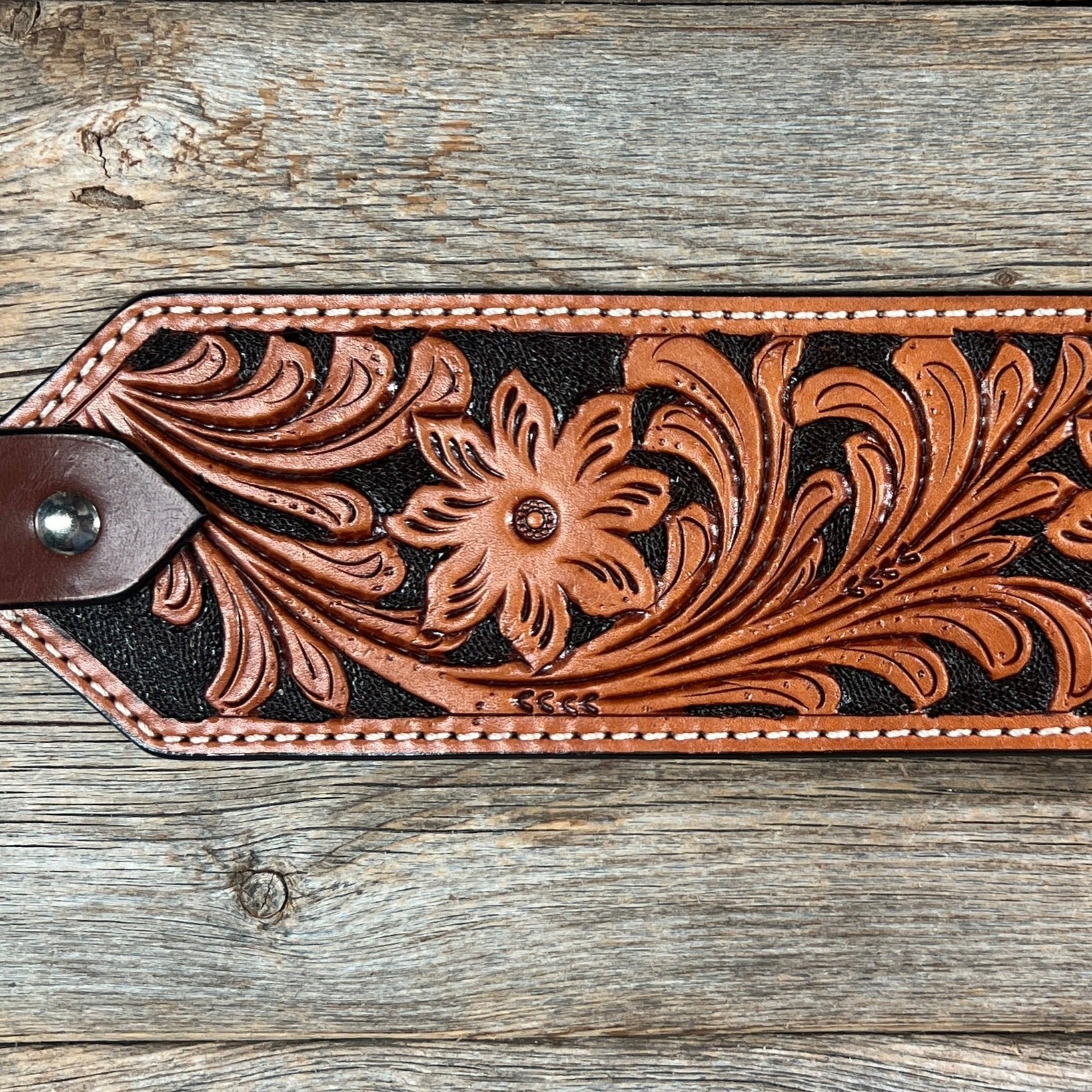 Light Oil Floral with Black Bronc Noseband