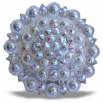 Bright Silver AB Crystal Conchos | Sizes 1"- 3" | Buckles | Saddle Set | Leather Rosettes | Slide