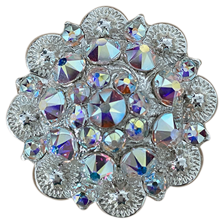 Bright Silver AB Crystal Conchos - Sizes from 1