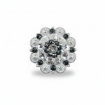 Bright Silver Jet - Clear Crystal Conchos | Sizes 1"- 3" | Buckles | Saddle Set | Leather Rosettes | Slide