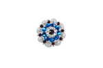 Red White & Blue Bright Silver 1.5" European Crystal Concho