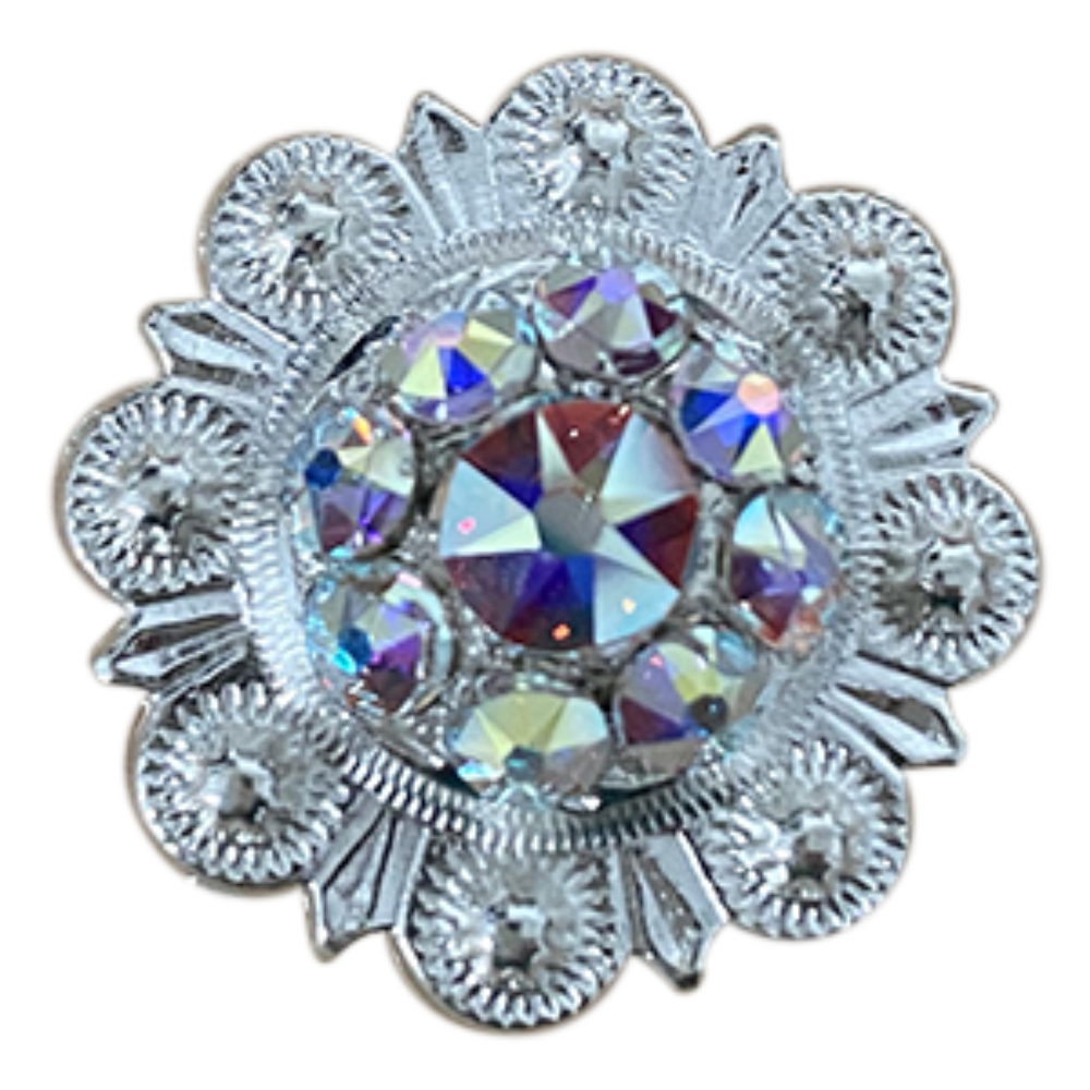 Bright Silver AB Crystal Conchos - Sizes from 1