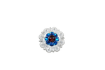 Red & Blue Bright Silver 1" European Crystal Concho