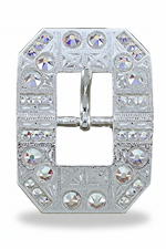 Bright Silver AB Crystal Conchos | Sizes 1"- 3" | Buckles | Saddle Set | Leather Rosettes | Slide