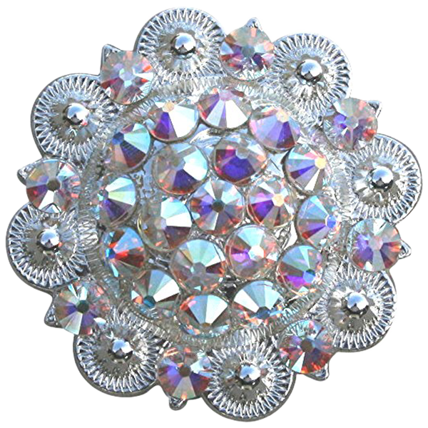Bright Silver AB Crystal Conchos - Sizes from 1