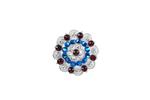 Red White & Blue Bright Silver 2" European Crystal Concho
