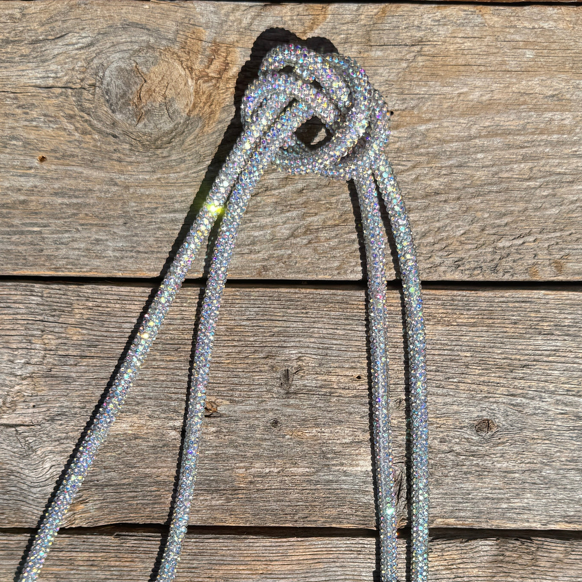 AB Rhinestone Bolo Tie with Western Slide