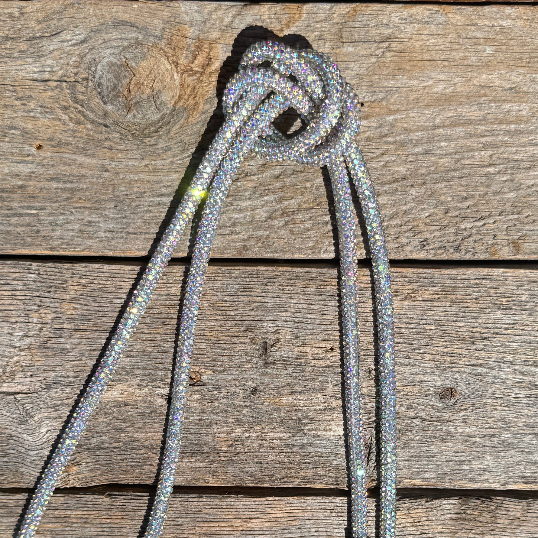 AB Rhinestone Bolo Tie with Western Slide