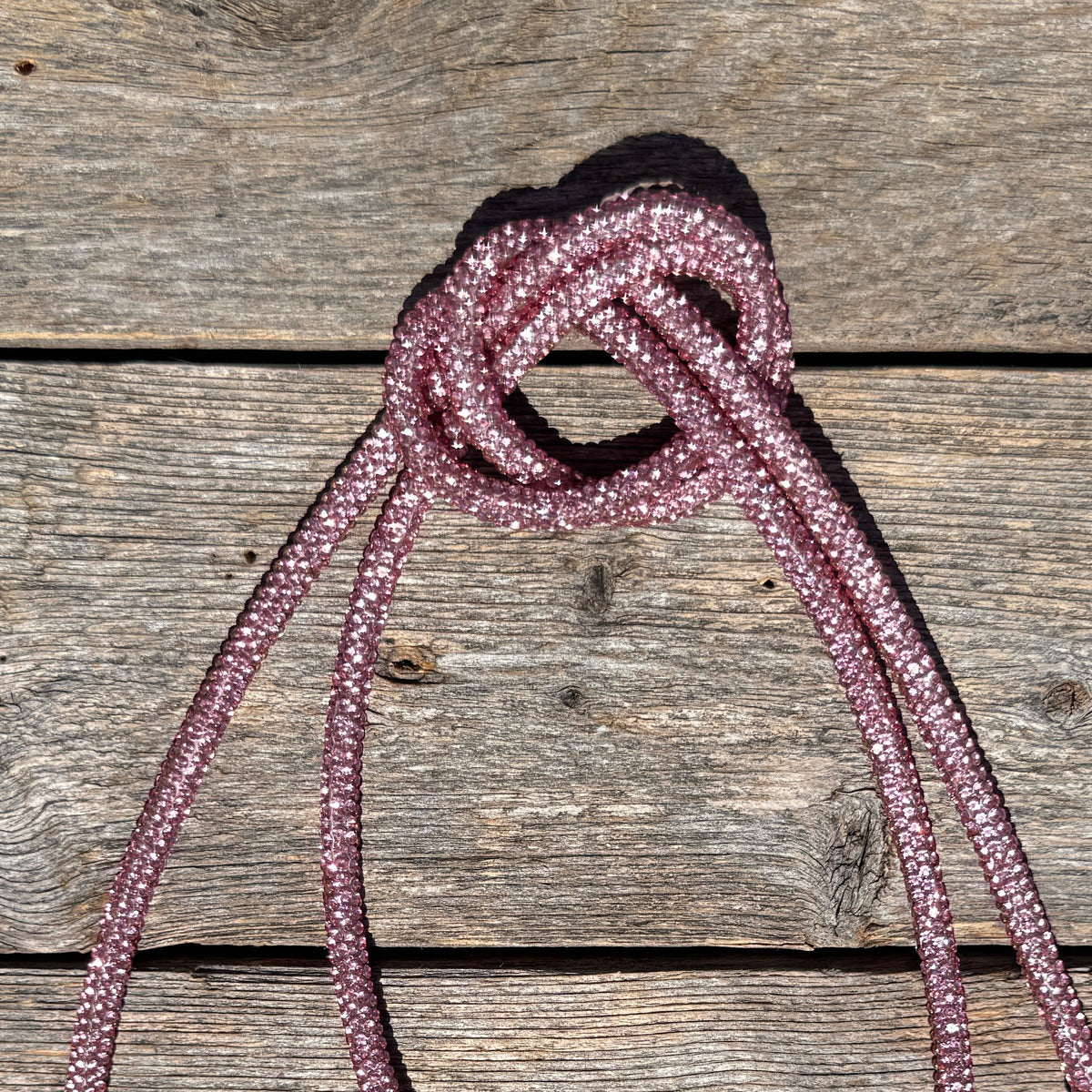 Pink Rhinestone Bolo Tie with Crystal Slide